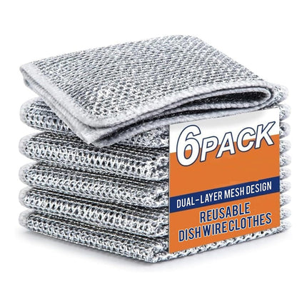 Non Scratch Wire Dish Cloth Pack of 6 – Steel