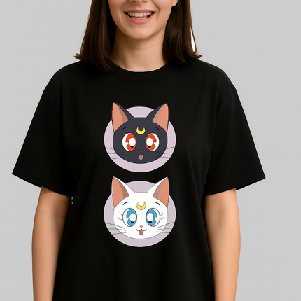 Women Graphic Print Round Neck Organic Cotton T-Shirt-Black (Size-M) |