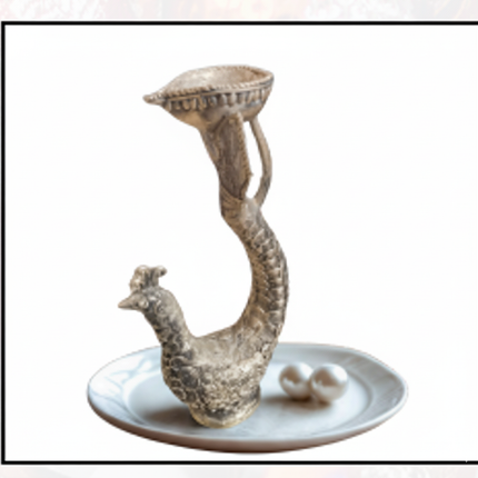 Metal Peacock Trinket Holder – Antique Finish