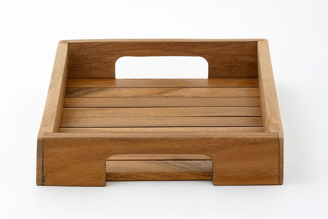 Rustic Wooden Serving Tray with Handles
