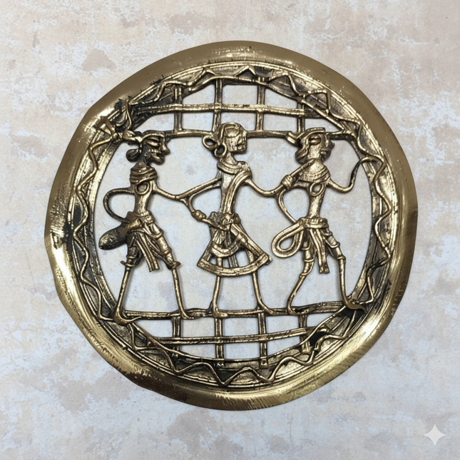 Tribal Brass Wall Art – Dancing Figures