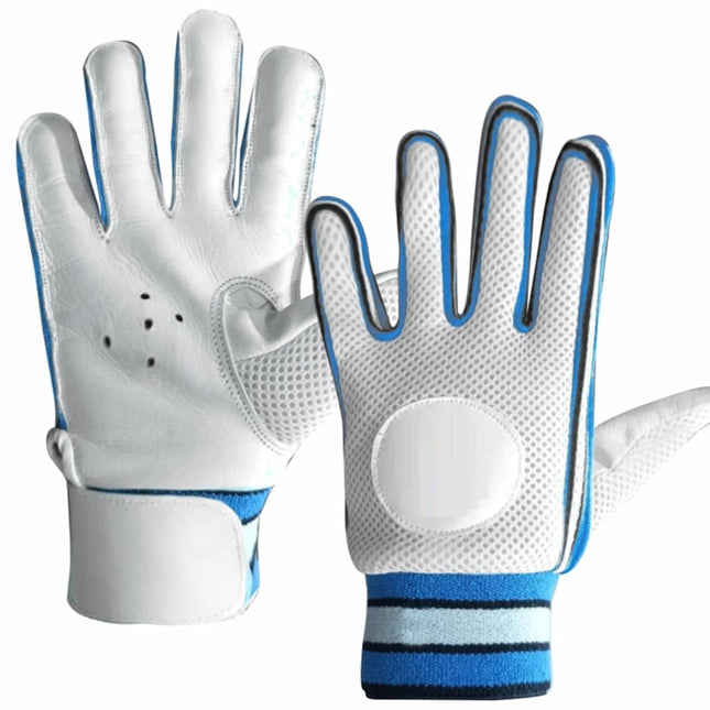 League White Blue Batting Gloves Large