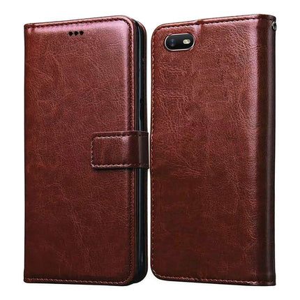 A1K Brown Leather Wallet Phone Case