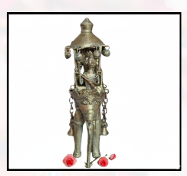 Miniature Elephant Howdah Sculpture – Metal Craft Decor