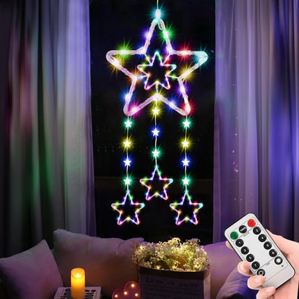 Hanging Star Curtain Lights (Multicolor)