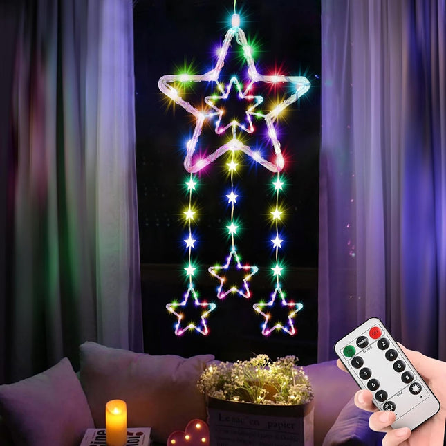 Hanging Star Curtain Lights (Multicolor)