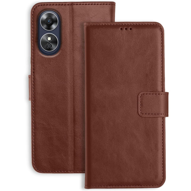 A17 Brown Leather Wallet Phone Case