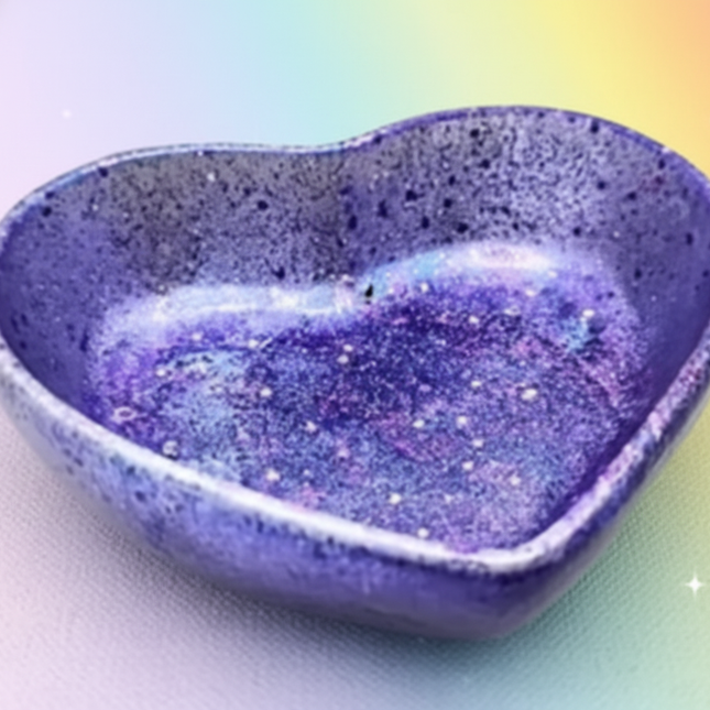 Galaxy Heart Ceramic Bowl – Cosmic Design