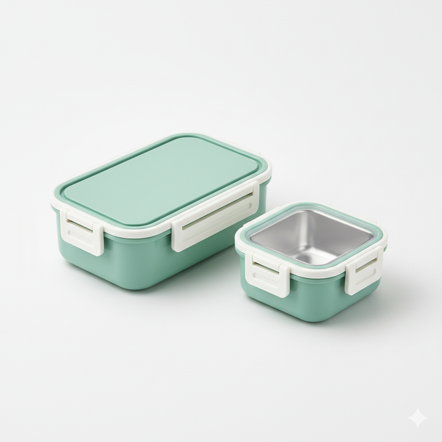 Mint Green Leak-Proof Food Containers – Stainless Steel Interior