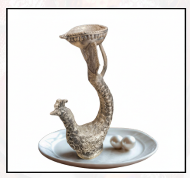 Metal Peacock Trinket Holder – Antique Finish