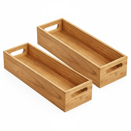 Natural Wooden Serving Tray – Rectangular, Smooth Finish