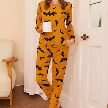 Two-Piece Relaxed Fit Co-Ord Set for Women-Mustard (Size-S) | D45