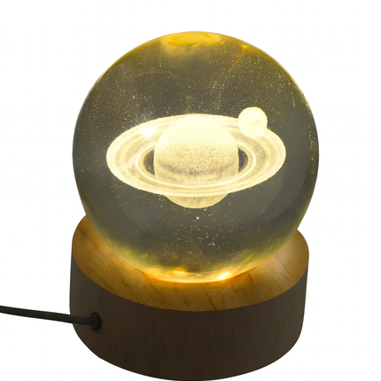 3D Saturn Crystal Globe Lamp