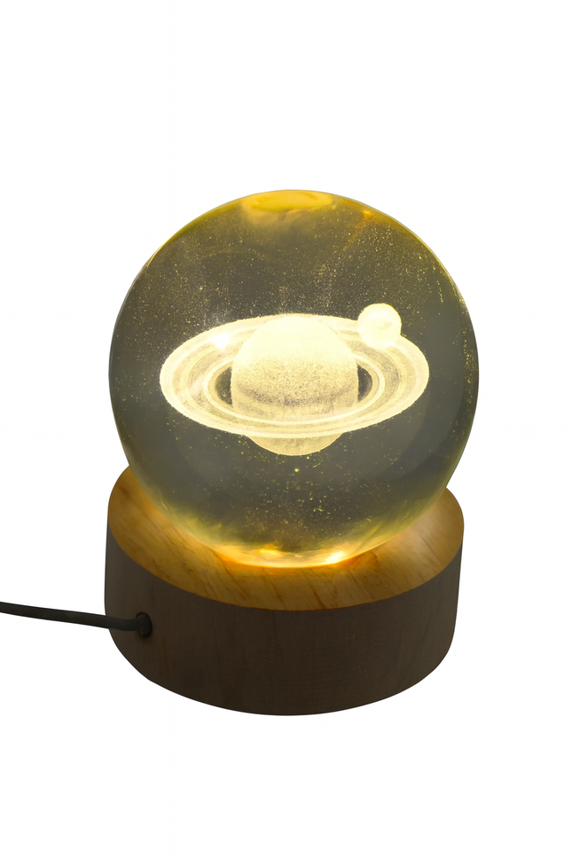 3D Saturn Crystal Globe Lamp
