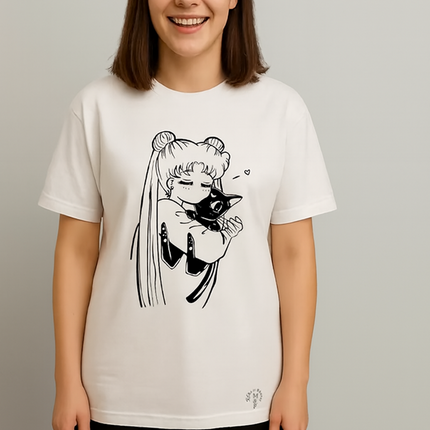 Women Graphic Print Round Neck Organic Cotton T-Shirt-White (Size-L) |