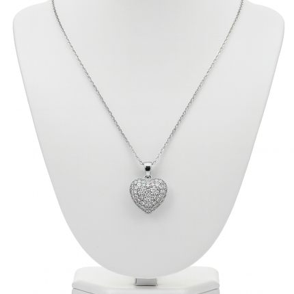Silver Heart Pendant Necklace-D 20