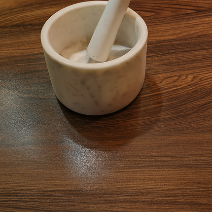 White Marble Mortar & Pestle – 4-Inch Spice Grinder