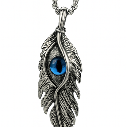 Mystic Blue Eye Pendant Necklace with Star & Symbol Motifs
