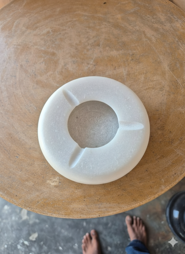 Plastic Gasket Ring with Inner Grooves – White