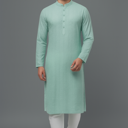 Men Festive Wear Kurta-Green (Size-L)