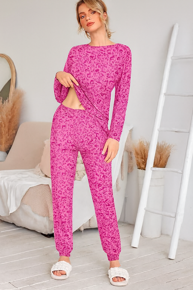 Two-Piece Relaxed Fit Co-Ord Set for Women-Pink (Size-3XL) | D56
