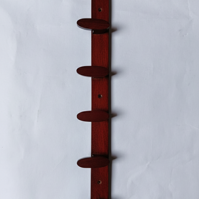 Wooden Wall Rack with 6 Hooks – Dark Finish