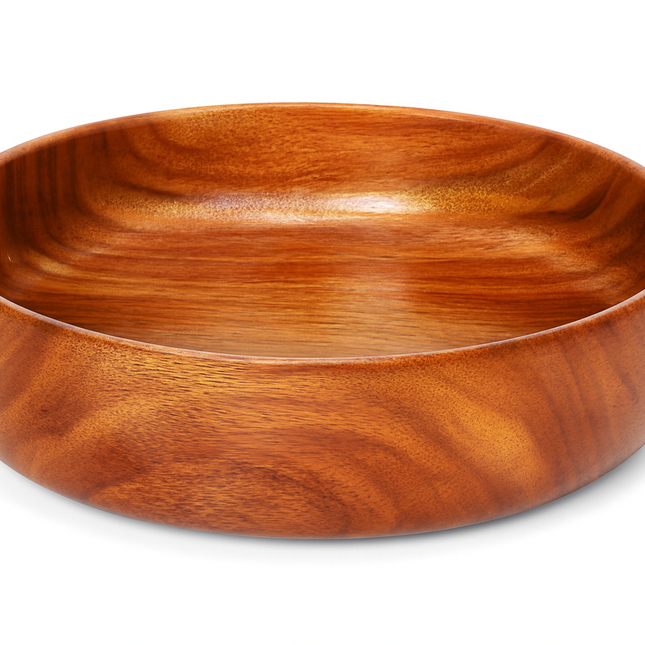 Handcrafted Wooden Serving Bowl – Brown