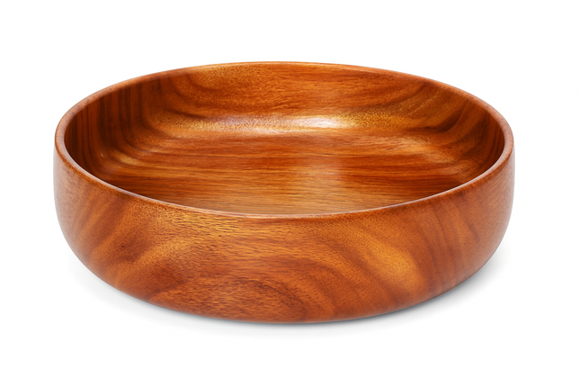 Handcrafted Wooden Serving Bowl – Brown