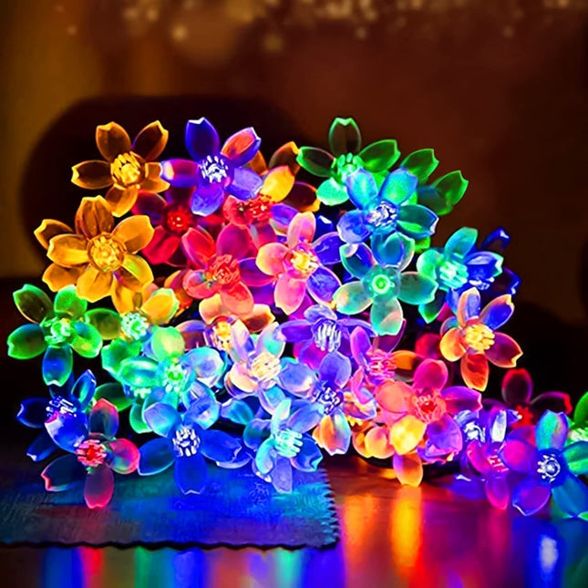 Silicone Flower String Lights – 14 LED, 3 Meter Multi-Color