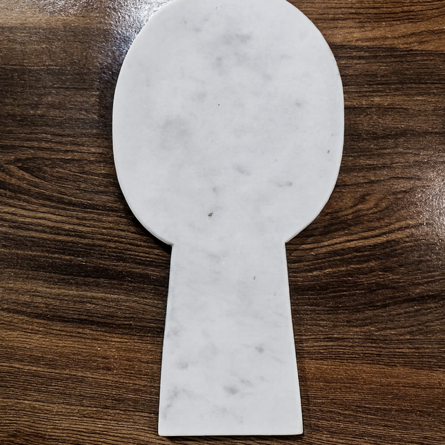 White Marble Keyhole Decor – Minimalist Accent Piece
