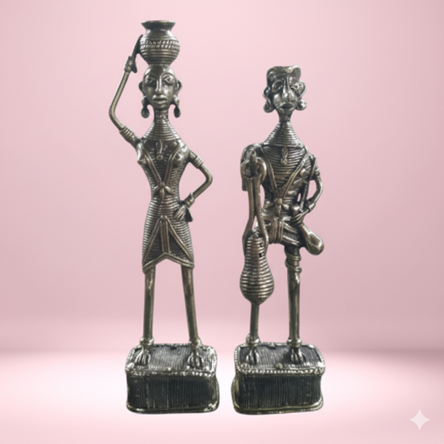 Tribal Dhokra Art Figurines – Metal Craft Pair