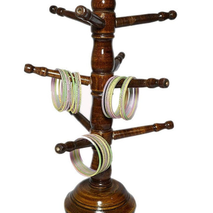Hand Carved Wooden Jewelry Bangle Stand