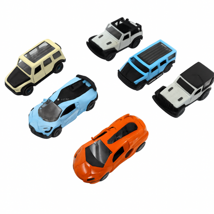 Mini SUV & Sports Car Toy Set – Pack of 6