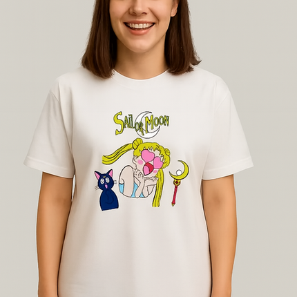 Women Graphic Print Round Neck Organic Cotton T-Shirt-White (Size-M) |