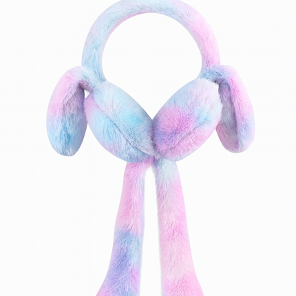 Kids Bunny Earmuffs – Tie-Dye Faux Fur