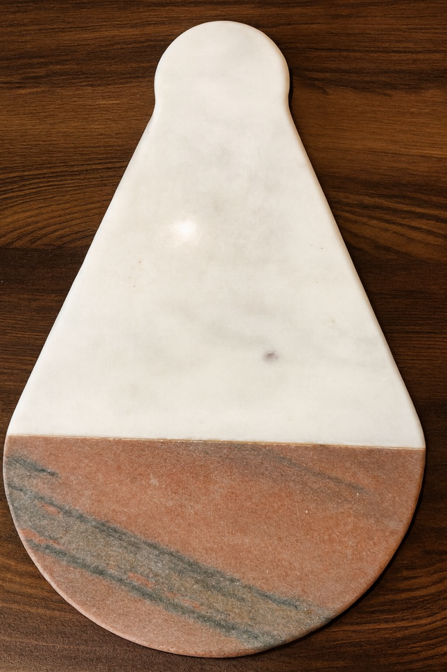 Marble & Stone Teardrop Serving Board – Dual-Tone Kitchen Decor