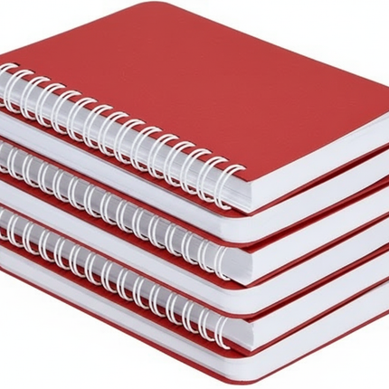 Red Spiral Notebooks – Pack of 5, A5 Size
