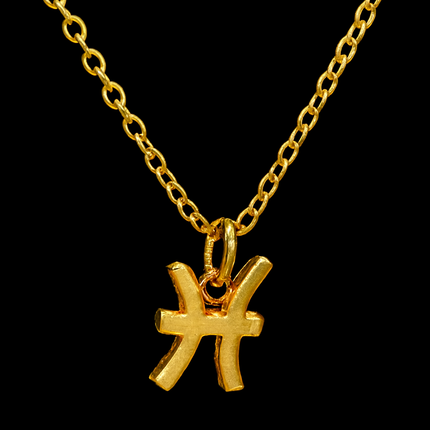 Gold Pisces Zodiac Necklace – Astrology Pendant for Men & Women