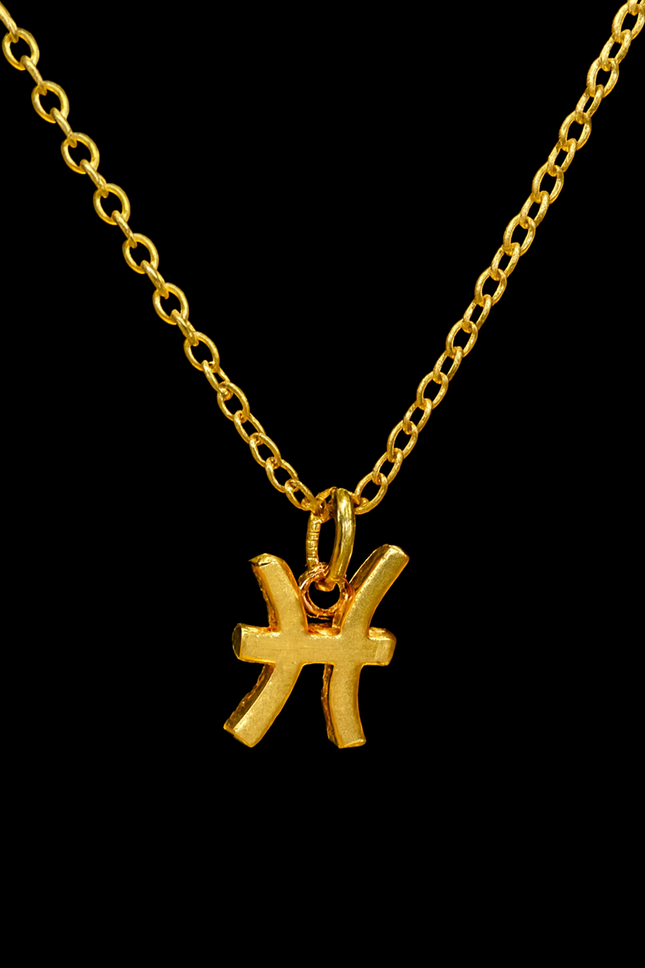 Gold Pisces Zodiac Necklace – Astrology Pendant for Men & Women