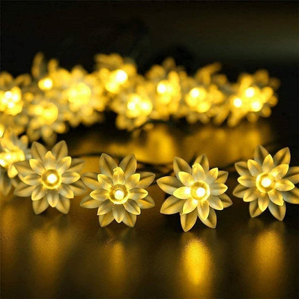 14 LED, 3 Meter Double Silicone Lotus Flower Fairy String Lights