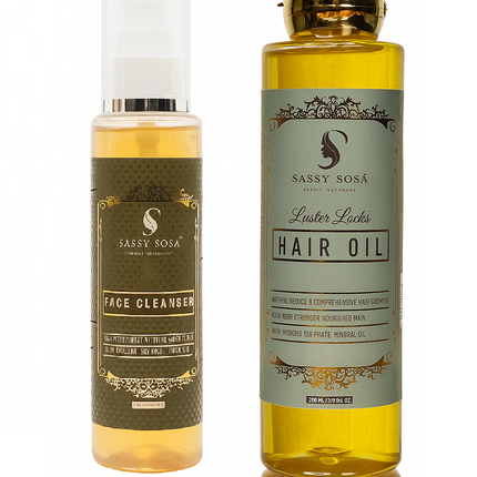 Combo of  Luster Locks Hair Oil & Herbal Selections Face Cleanser