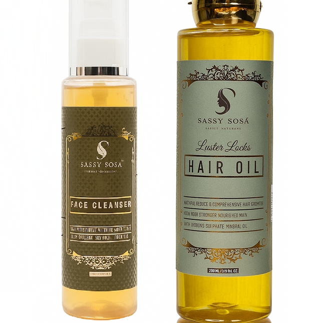 Combo of  Luster Locks Hair Oil & Herbal Selections Face Cleanser