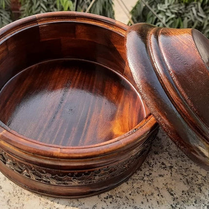 Engraved Wooden Hot Box/Casserole with Lid