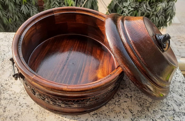 Engraved Wooden Hot Box/Casserole with Lid