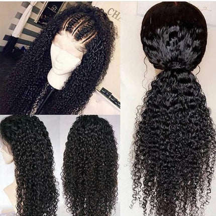 13x4 HD Transparent Lace Front Jerry Curl Human Hair Wigs 200% Density