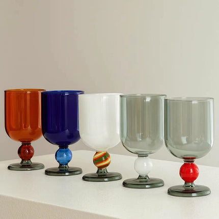 Gumballs Wine Glass Set - Eclectic Whimsical Coloured Cocktail Glasses