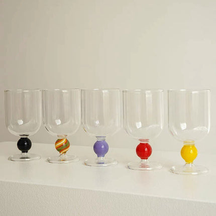 Gumballs Wine Glass Set - Eclectic Whimsical Coloured Cocktail Glasses