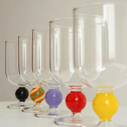 Gumballs Wine Glass - Eclectic Whimsical Coloured Cocktail Glasses