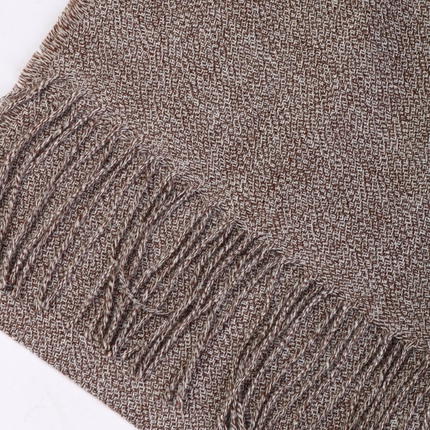 Brown ruffled alpaca wool scarf