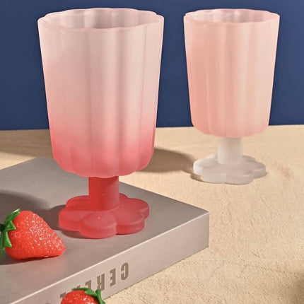 Hand Blown Petal Goblets - Cute Whimsical Colored Wine Glasses